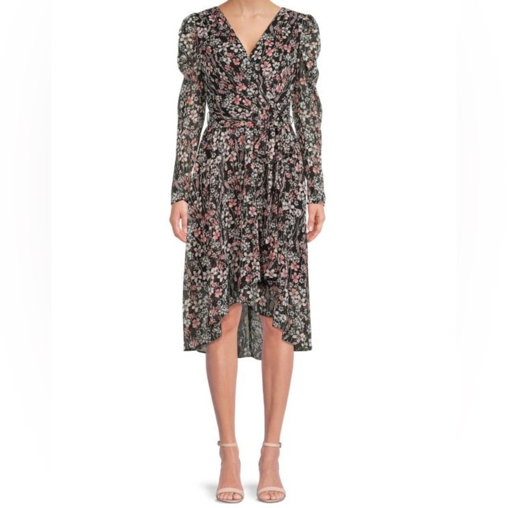 NWOT Tommy Hilfiger Faux Wrap Chiffon Dress, Size 4